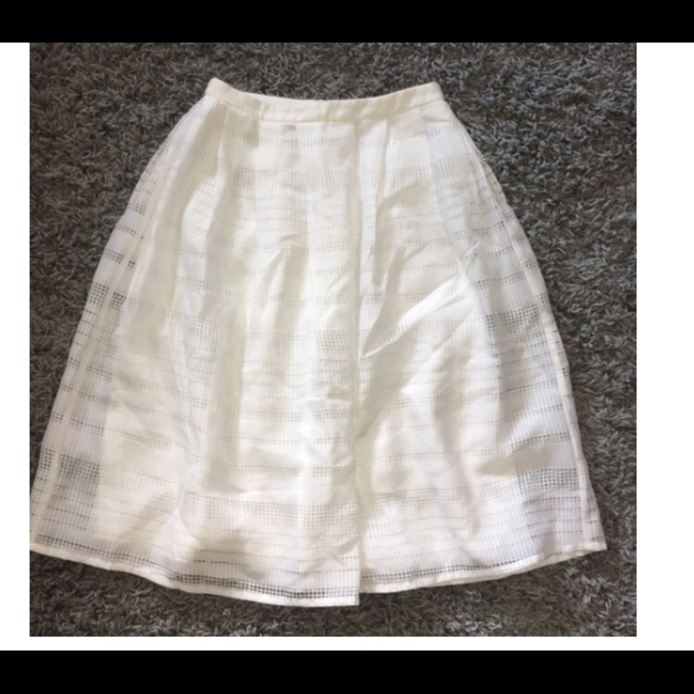 Forever 21 White Flared Skirt